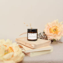 Bougie moyenne contenant verre ambré couvercle noir cadeau baptême noel fête des mère anniversaire