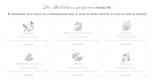Etiquettes bougies 100g illustrations parfumées décoration d'interieur parfum d'ambiance parfum d'intérieur